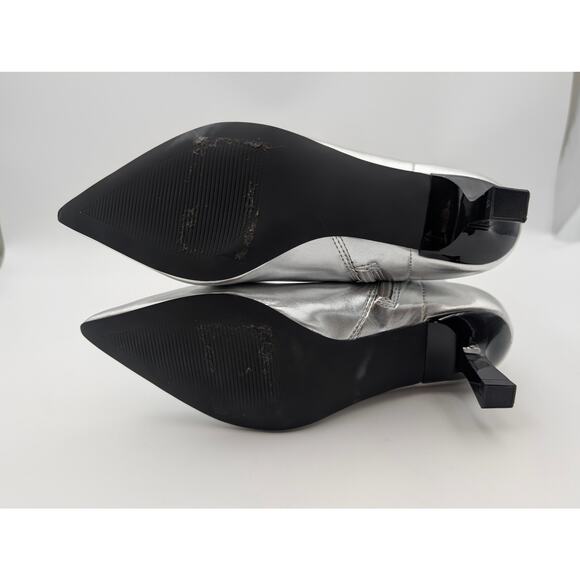 Abound Erinn Pointed Toe Heel Boots Women's Silver Metallic Size US6.5M EU37 - Picture 8 of 11